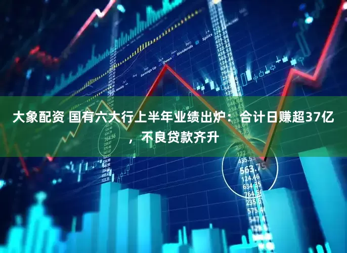 大象配资 国有六大行上半年业绩出炉：合计日赚超37亿，不良贷款齐升